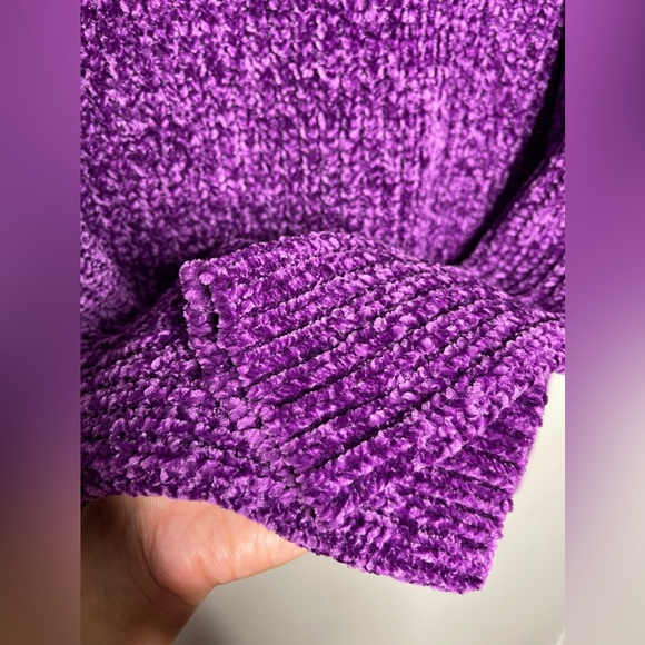 Talbots purple chenille chunky knit sweater - Picture 4 of 8